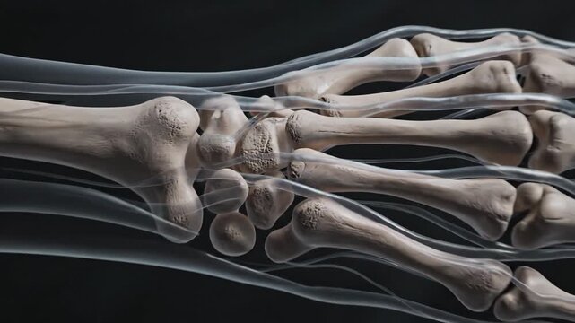 Medical Animation of Human Hand Skeleton and Ligaments