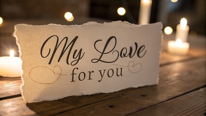 My love for you in elegant serif font