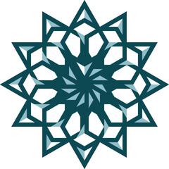 Geometric Islamic Star Pattern Vector Illustration