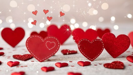 Valentine theme with many hearts