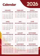 calendar template with abstract geometric design illustration