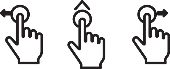 Swipe icon set multiple style collection. set
