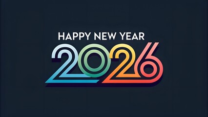 2026 happy new year design  