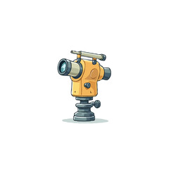 Fototapeta premium Illustration of surveying instrument showcasing precision engineering in a minimalist style