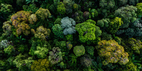 Lush jungle canopy aerial nature overhead