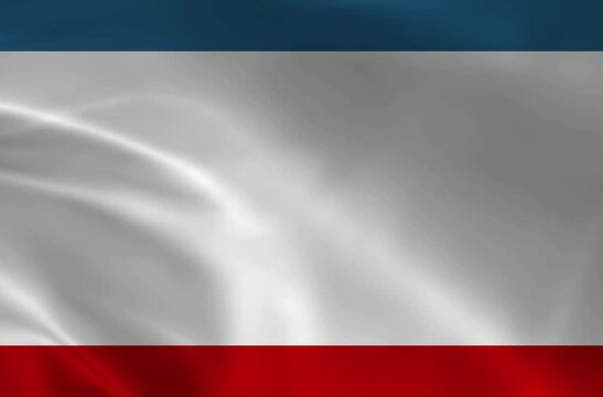Waving Flag of the Republic of Crimea - Seamless Loop, High Quality 3D Animation Background.