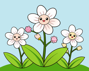 Flower cartoon character illustration Vector