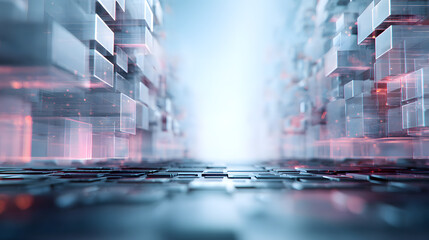 Dynamic digital space exploration futuristic environment abstract imagery technology perspective