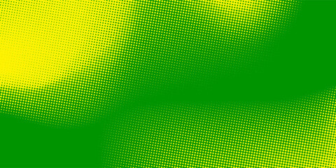 abstract dot pattern on green background. Yellow green halftone dots gradient pattern background texture.
