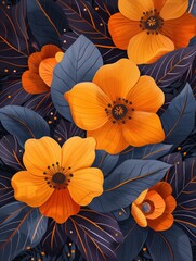 Orange and Purple Flower Collage