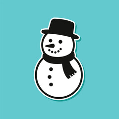 snowman on a blue background illustration design