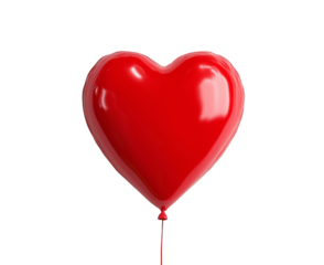 Red Heart Balloon isolated on a transparent background