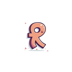Playful animated letter R design embodying childlike joy and creativity for captivating branding