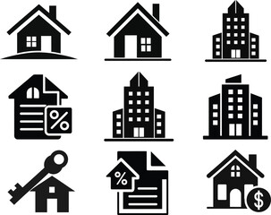 Fototapeta premium Real estate and finance icons