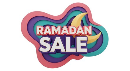 Naklejka premium Vibrant ramadan sale graphic with crescent moon