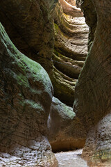 Narrow rock Salta gorge in the mountains of Dagestan