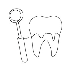 
Tooth icon in continuous line drawing style Vector illustration Tooth icon in continuous line drawing style. Single line art tooth minimalist, logo, symbol, silhouette, logotype, Vector illustration 