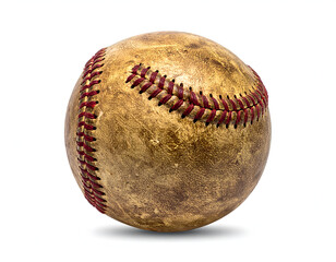 Used leather baseball white isolated generative AI