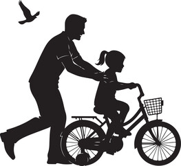 Father Teaching Child to Ride a Bicycle
Dad and Kid Bike Lesson &ndash; Family Bonding Moment
Parent and Child Cycling Together Silhouette