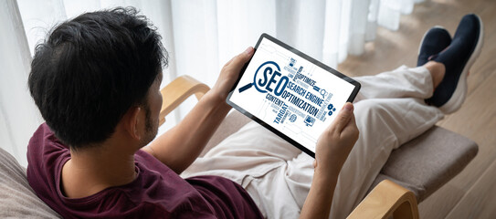 SEO search engine optimization for modish e-commerce and online retail business showing on computer screen