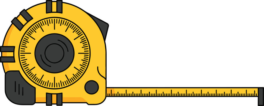 Measuring tape tool vector illustration, construction and carpentry equipment icon for building and DIY projects