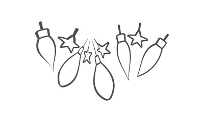 Christmas lighting effect vector set