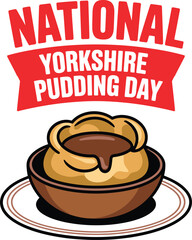 National Yorkshire Pudding Day Food Illustration Cartoon Design