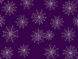 Abstract digital art pattern of purple and white snowflakes with intricate designs white background