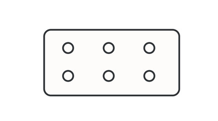 Minimalist black and white vector icon of a pill tablet, designed for medical, pharmaceutical, and healthcare projects. Perfect for apps, websites, infographics, packaging, and educational materials. 