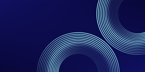 Modern shiny blue circle lines pattern. Abstract blue glowing geometric lines on dark blue background. dark blue background.