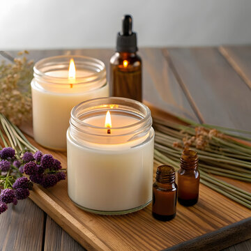 spa still life with candles