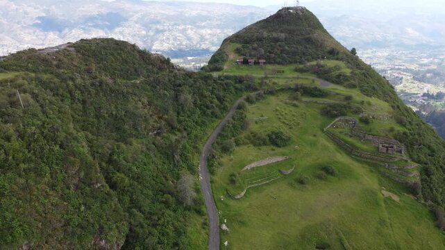 Aerial View of Cojitambo Inca Ruins, Canar, Ecuador