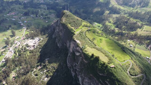 Aerial View of Cojitambo Mountain, Canar Province, Ecuador