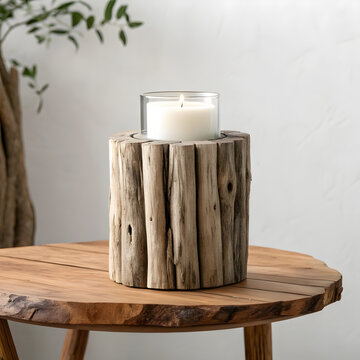 candle on wooden background