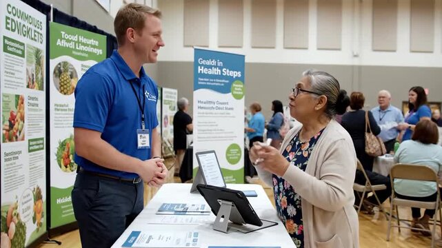 Health Education Conference Interaction Between Speaker and Attendee at Wellness Event
