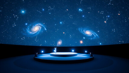 Immersive Planetarium: Starry Sky, Galaxies, and Presentation Stage