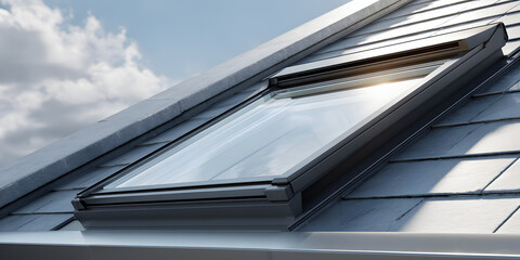 Obraz premium Roof window close-up modern interior lifestyle minimalist