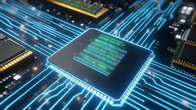 AI Generated Futuristic Computer Memory RAM Concept