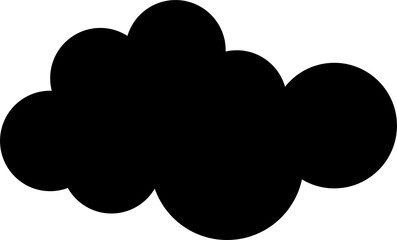 Fluffy Black Cloud Silhouette PNG | Cute Cartoon Isolated Cloud Clipart on Transparent Background
