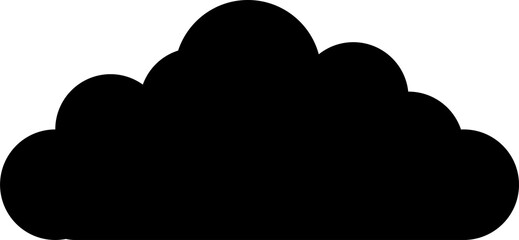 Fluffy Black Cloud Silhouette PNG | Cute Cartoon Isolated Cloud Clipart on Transparent Background