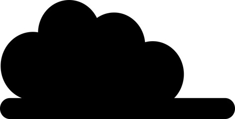 Fluffy Black Cloud Silhouette PNG | Cute Cartoon Isolated Cloud Clipart on Transparent Background