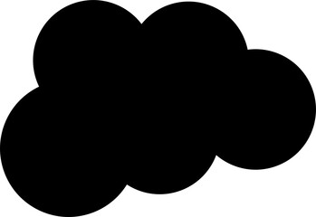 Fluffy Black Cloud Silhouette PNG | Cute Cartoon Isolated Cloud Clipart on Transparent Background