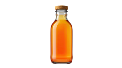 Kombucha glass bottle fermented tea probiotic drink healthy beverage refreshment studio isolated on white background