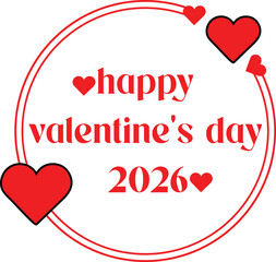 Vector of happy valentine's day 2026