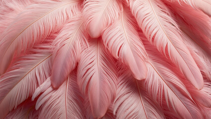 Pink flamingo. Fluffy feathers texture 