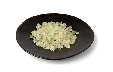 Candied citrus peel isolated. Diced succade from the citron or citrus medica