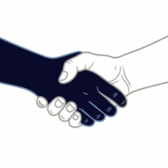 Fototapeta premium Diverse hands clasp in a symbolic gesture of unity, agreement, and partnership against a clean white background.