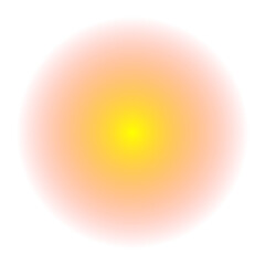 Vibrant yellow and orange gradient circle on transparent background with soft edges and blended colors