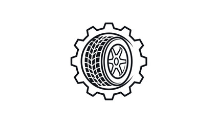 Clean Flat Automotive Workshop Logo Set with Modern Monoline Car and Mechanic Symbols