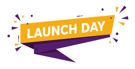 Celebrate Launch Day Exciting New Product Release Banner with Confetti and Rays Perfect for Marketing and Promotions startup